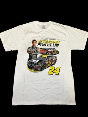 Fruit of the Loom White #TEAM24 Fan Club Graphic Tee with Yellow Accents